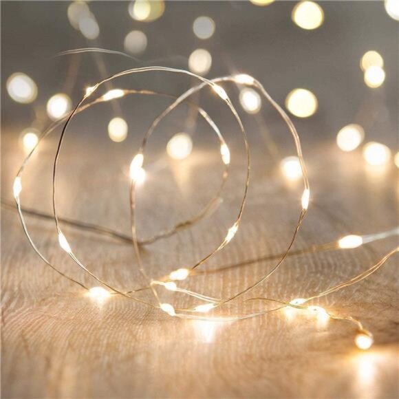 warm white fairy string lights battery operated 10ft firefly led wire lights dec - Picture 1 of 7